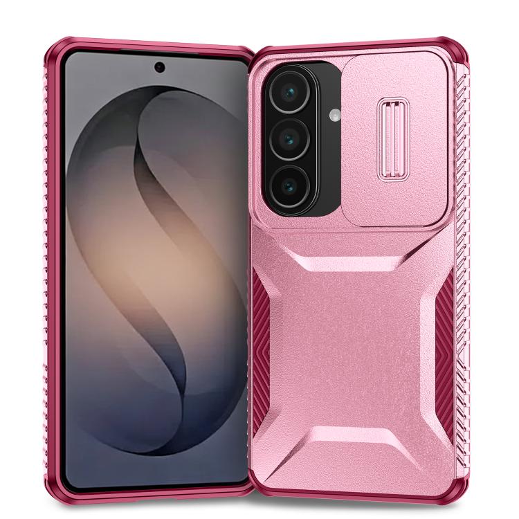 For Samsung Galaxy S26 5G Sliding Camshield Phone Case(Pink + Rose Red)