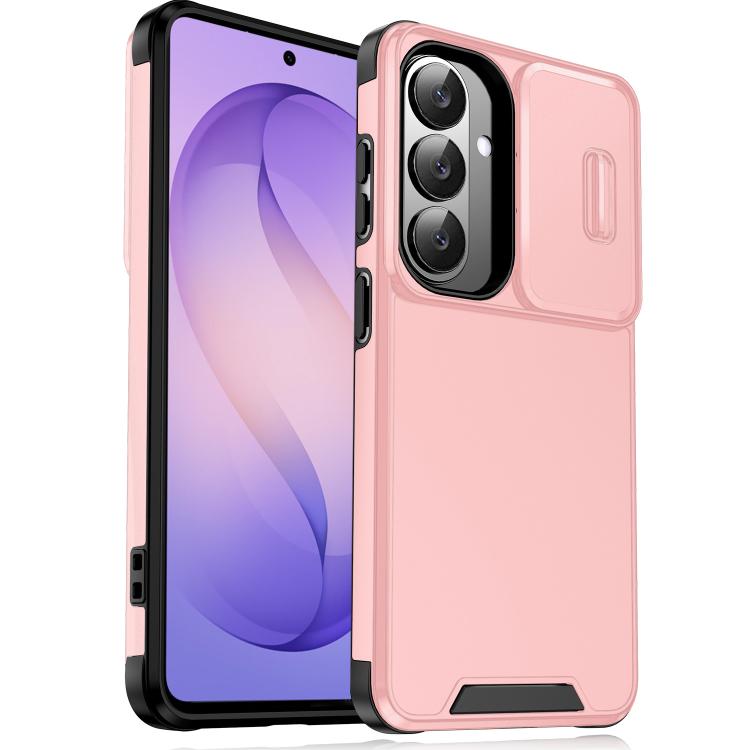 For Samsung Galaxy S26 5G Sliding Camshield TPU + PC Phone Case(Pink)
