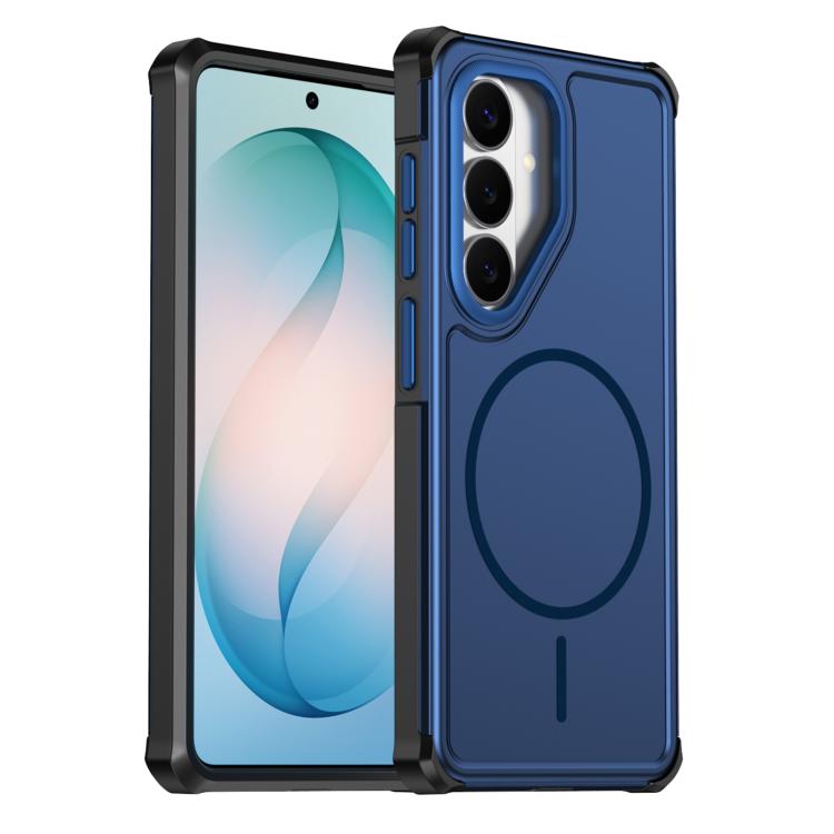 For Samsung Galaxy S26 5G Solid Color 2 in 1 Magnetic Airbag Shockproof Phone Case(Blue)