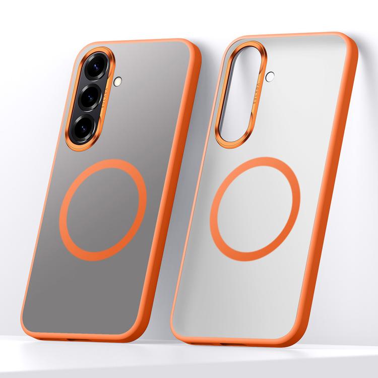 For Samsung Galaxy S26 5G SULADA Light Sand MagSafe Magnetic PC Hybrid TPU Phone Case(Orange)