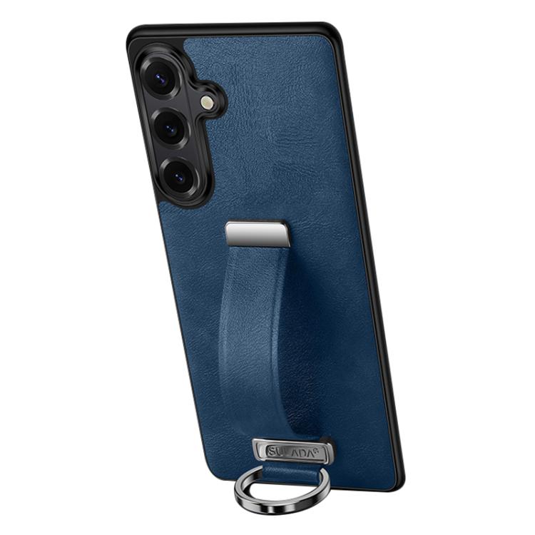 For Samsung Galaxy S26 5G SULADA PC Hybrid Leather Texture Skin Feel Shockproof Phone Case(Blue)