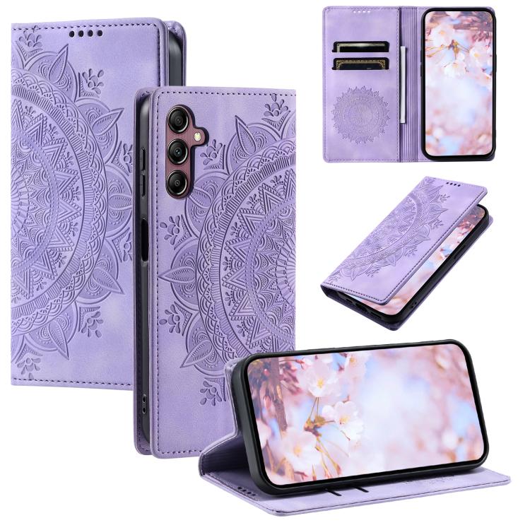 For Samsung Galaxy S26 5G Totem Embossed Magnetic Leather Phone Case(Purple)