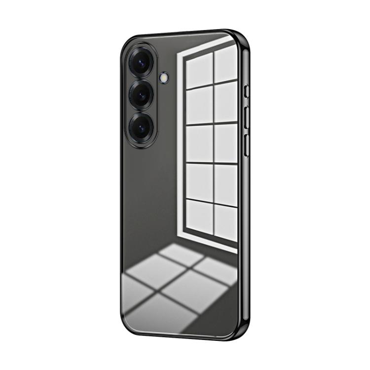 For Samsung Galaxy S26 5G Transparent Plating Fine Hole Phone Case(Black)