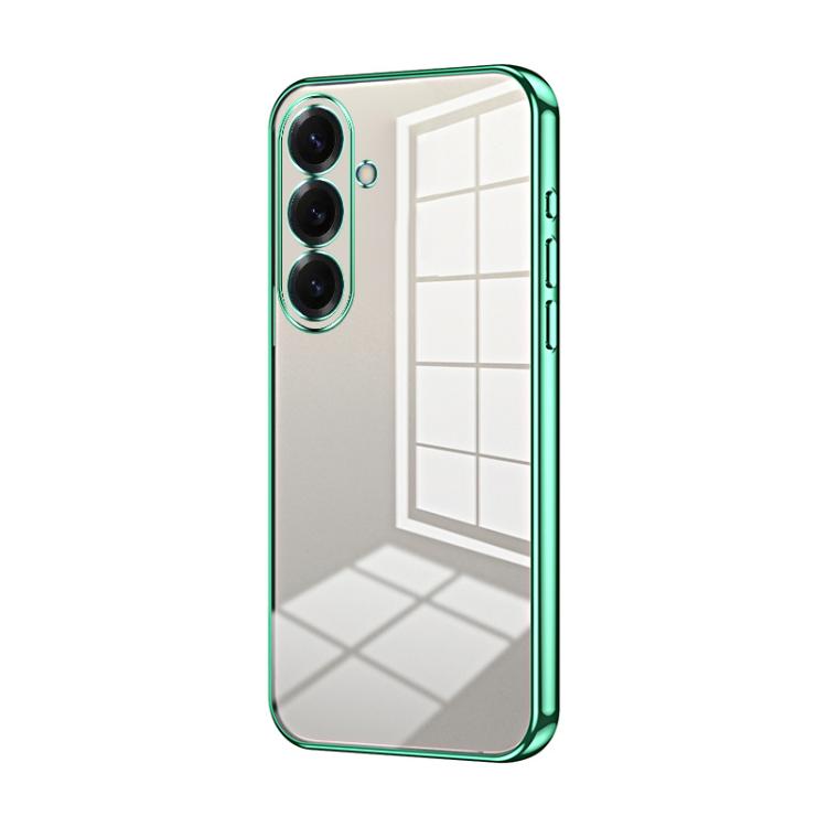 For Samsung Galaxy S26 5G Transparent Plating Fine Hole Phone Case(Green)