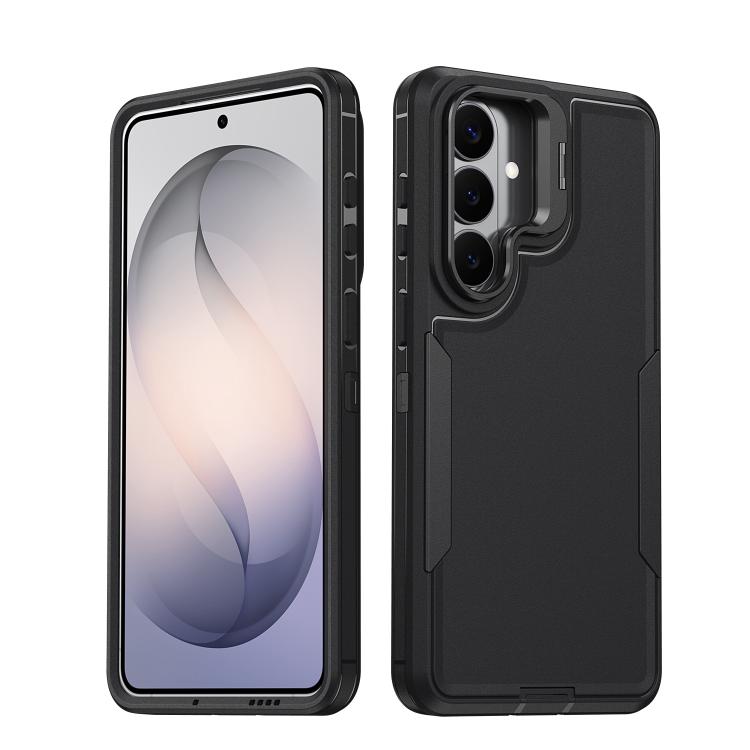 For Samsung Galaxy S26 5G Traveler Lens Frame Holder Phone Case(Black)