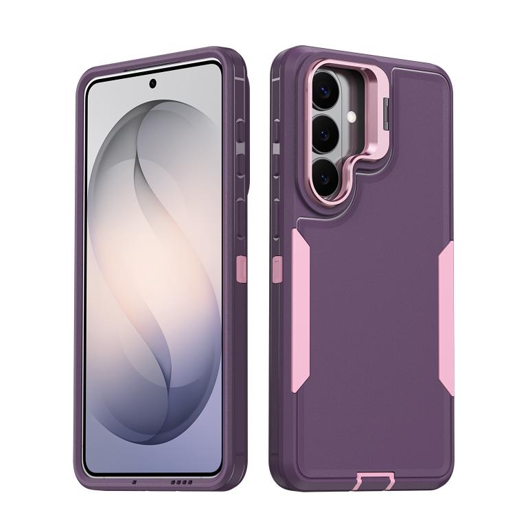 For Samsung Galaxy S26 5G Traveler Lens Frame Holder Phone Case(Purple)