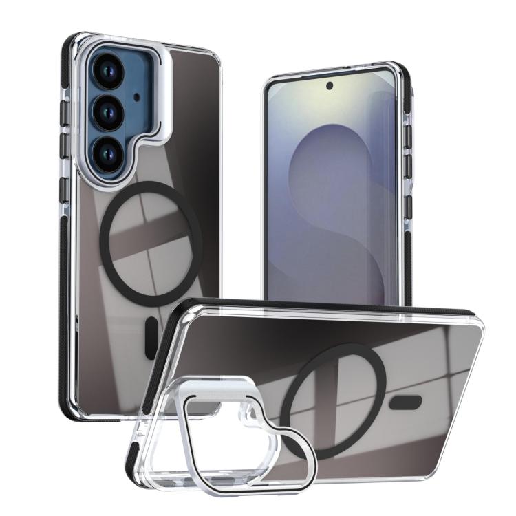 For Samsung Galaxy S26 5G Vibrant Chameleon Lens Kickstand Magnetic Phone Case(Black)