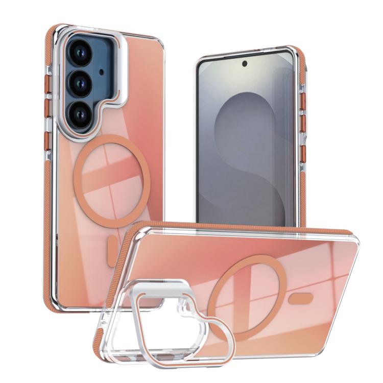 For Samsung Galaxy S26 5G Vibrant Chameleon Lens Kickstand Magnetic Phone Case(Gold)
