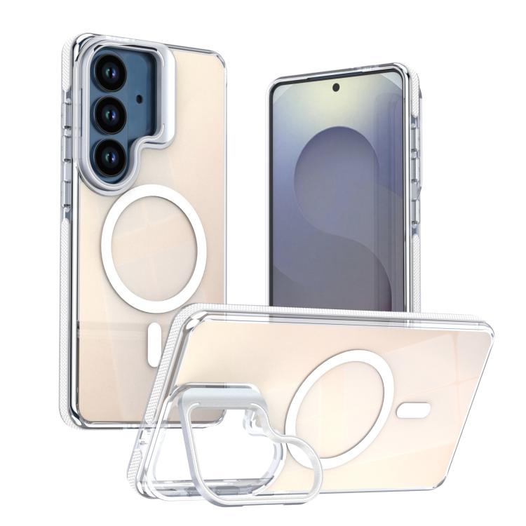 For Samsung Galaxy S26 5G Vibrant Chameleon Lens Kickstand Magnetic Phone Case(White)