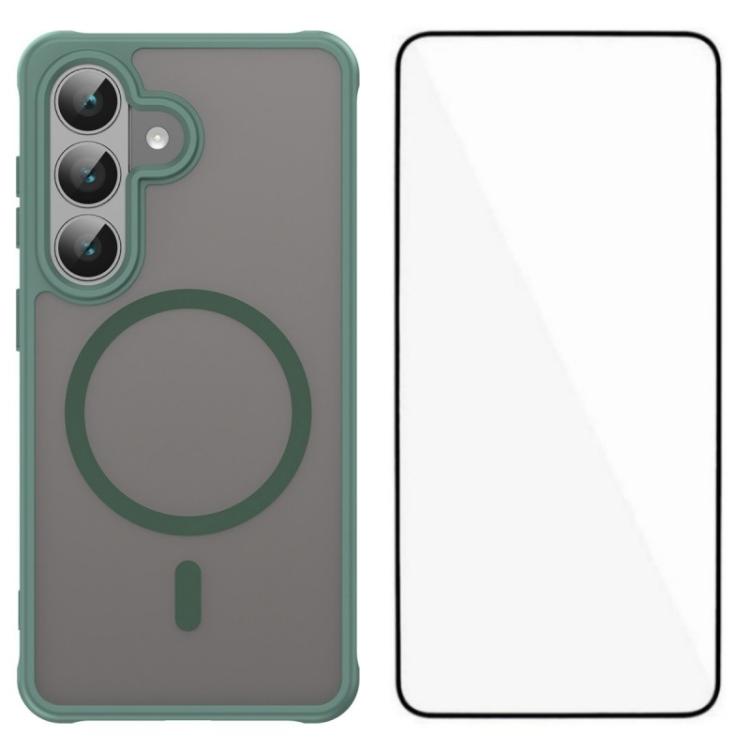 For Samsung Galaxy S26 5G WANLONFENG FD Series Skin Touch Magnetic Phone Case with Screen Film(Green)