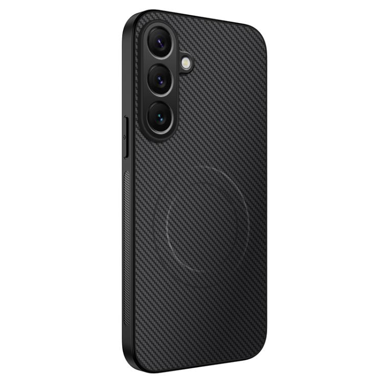 For Samsung Galaxy S26 5G WANLONFENG TQ Series Magnetic Carbon Fiber Texture PC Hybrid TPU Phone Case(Black)