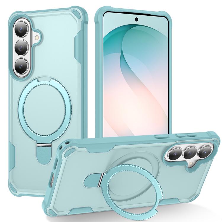For Samsung Galaxy S26 5G Yingcai Gears MagSafe Holder Shockproof Phone Case(Blue)