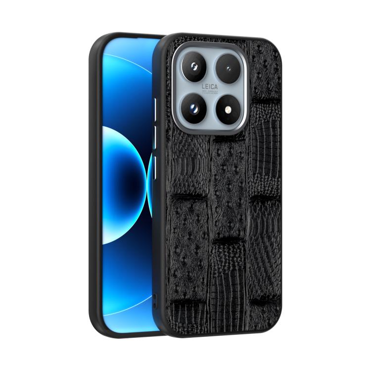 For Xiaomi 17 ABEEL Beast Pattern 6D Micro-Embossed MagSafe Genuine Leather Phone Case(Black)
