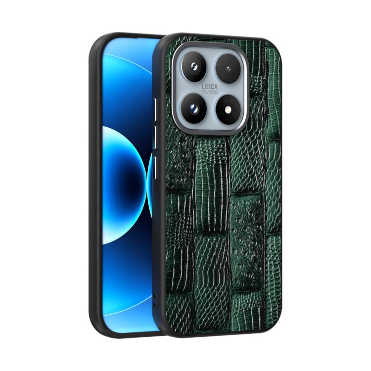 For Xiaomi 17 ABEEL Beast Pattern 6D Micro-Embossed MagSafe Genuine Leather Phone Case(Green)