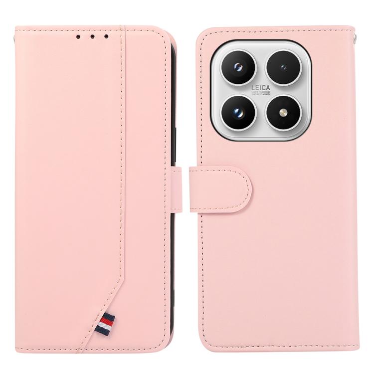 For Xiaomi 17 ABEEL Delicate Texture Splicing RFID Leather Phone Case(Pink)