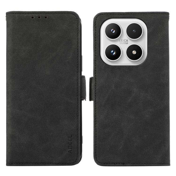 For Xiaomi 17 ABEEL Frosted Magnetic RFID Leather Phone Case(Black)