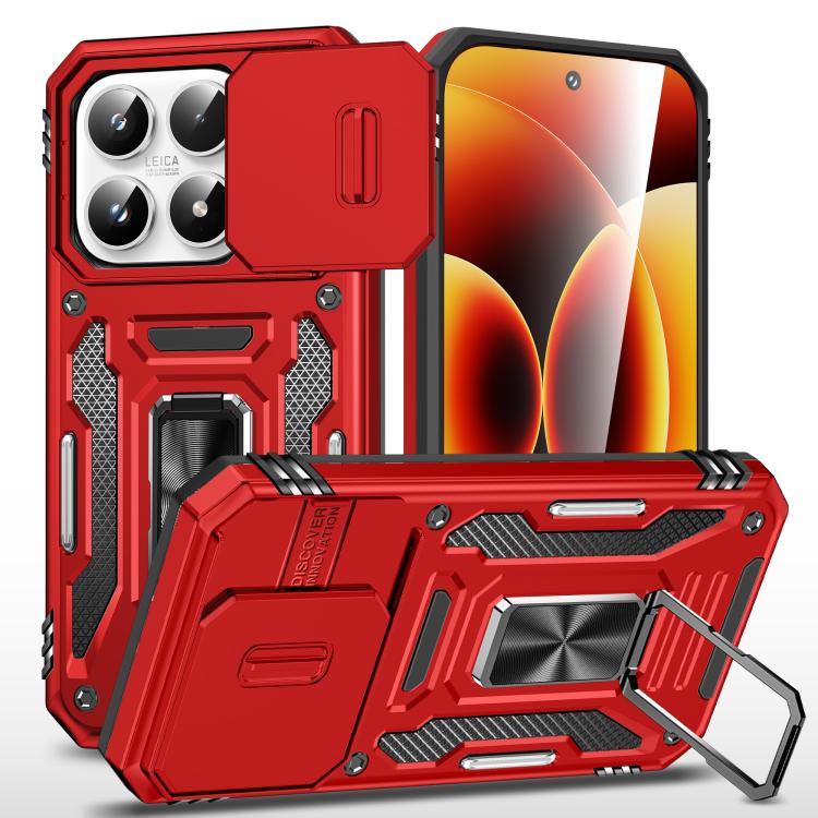 For Xiaomi 17 Armor PC Hybrid TPU Camera Shield Phone Case(Red)