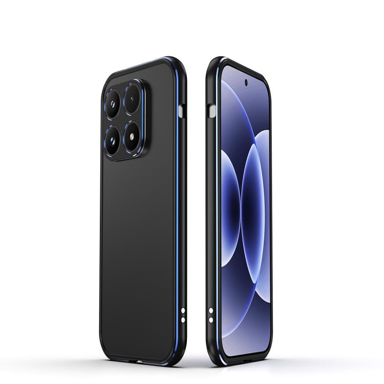 For Xiaomi 17 Aurora Series Lens Protector + Metal Frame Phone Case(Black Blue)