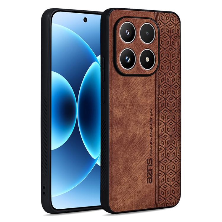 For Xiaomi 17 AZNS 3D Embossed Skin Feel Phone Case(Brown)