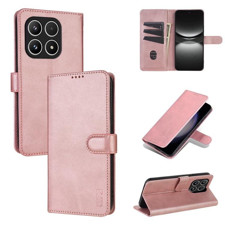 For Xiaomi 17 AZNS Skin Feel Calf Texture Flip Leather Phone Case(Rose Gold)