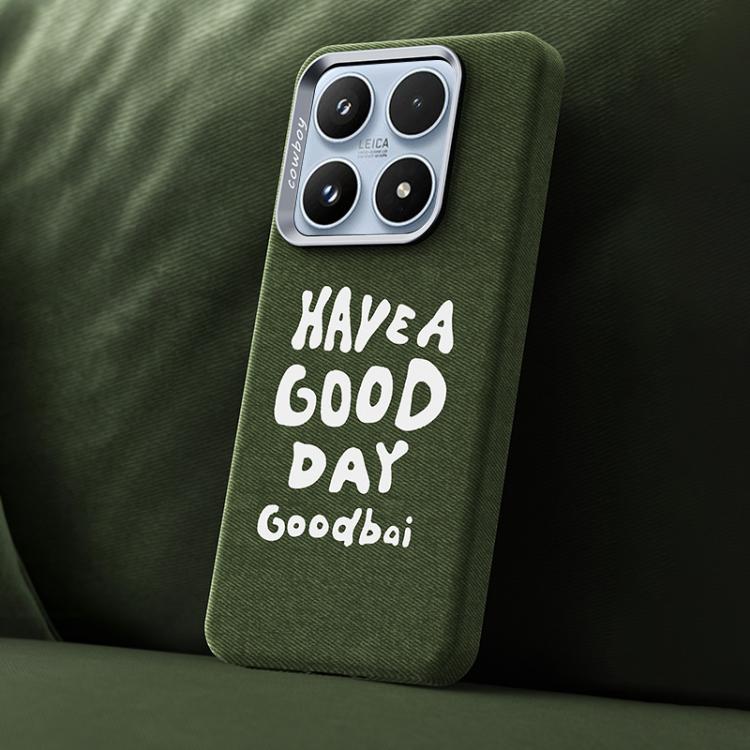 For Xiaomi 17 Beautiful Series Denim Texture Full Coverage Magnetic Phone Case(Green)