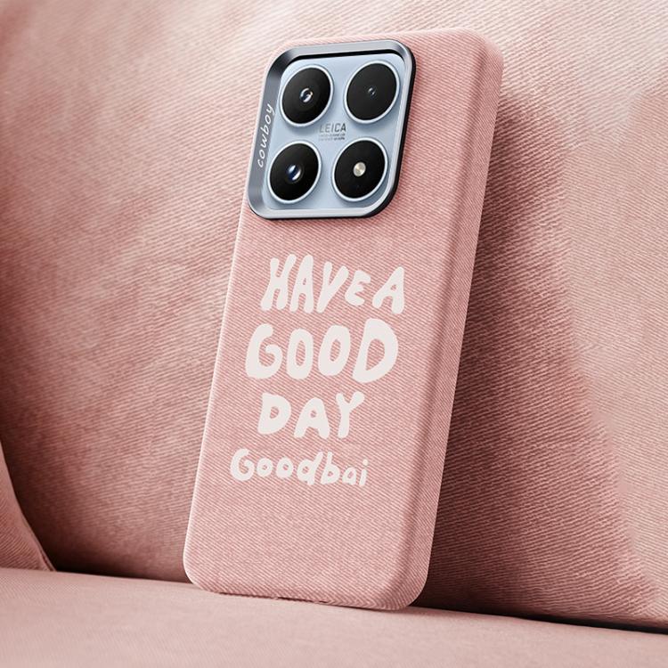 For Xiaomi 17 Beautiful Series Denim Texture Full Coverage Magnetic Phone Case(Pink)