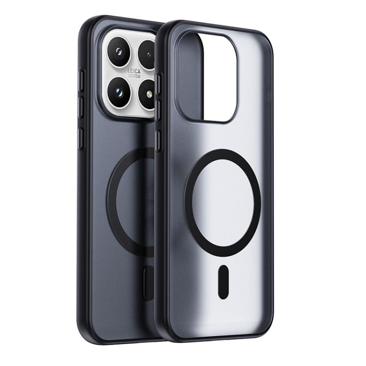 For Xiaomi 17 Boundless Transparent Series Skin Feel Frosted Clear Magnetic Phone Case(Transparent Black)