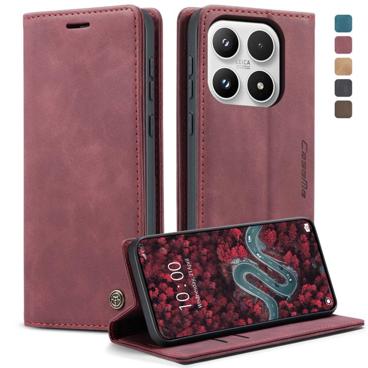 For Xiaomi 17 CaseMe 013 Multifunctional Horizontal Flip Leather Phone Case(Red)