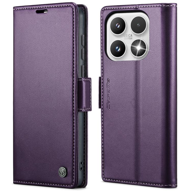 For Xiaomi 17 CaseMe 023 Butterfly Buckle Litchi Texture RFID Anti-theft Leather Phone Case(Purple)