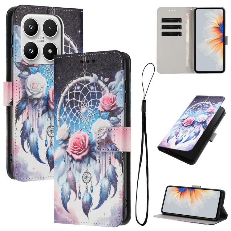 For Xiaomi 17 Color Drawing Pattern Leather Phone Case(Flower Wind Chime)