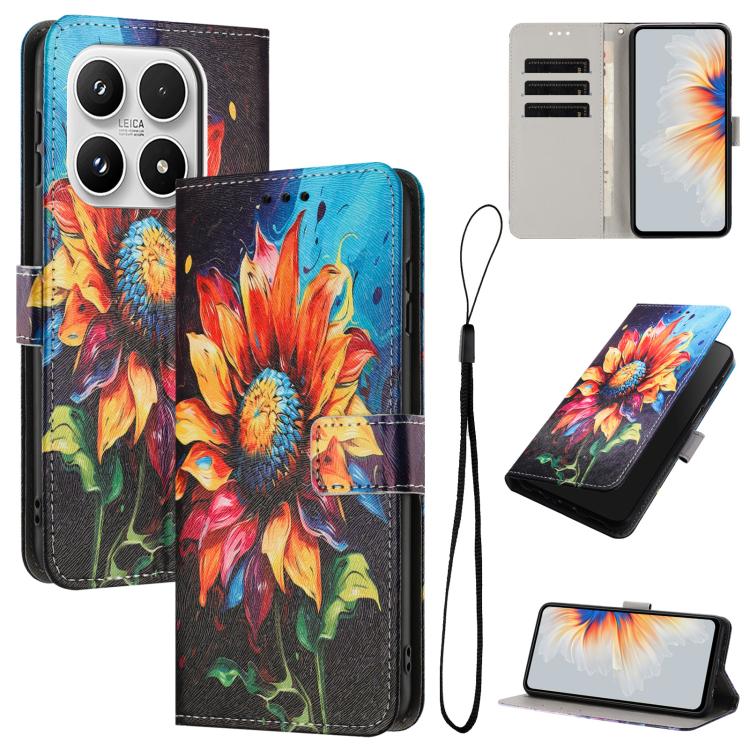 For Xiaomi 17 Color Drawing Pattern Leather Phone Case(Sunflower)