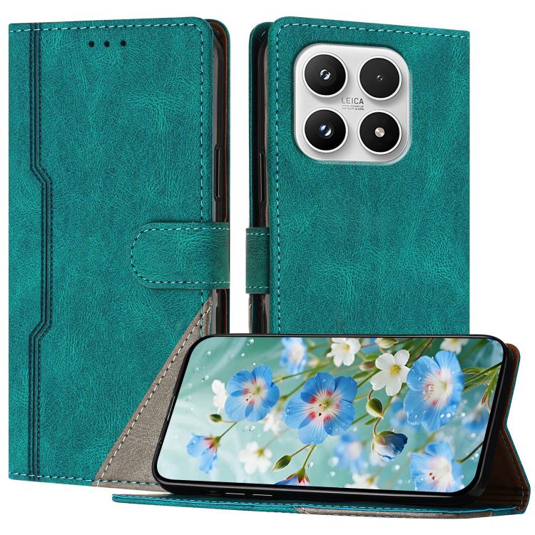 For Xiaomi 17 Color Matching Buckle Clasp Vegan Leather Phone Case(Green)