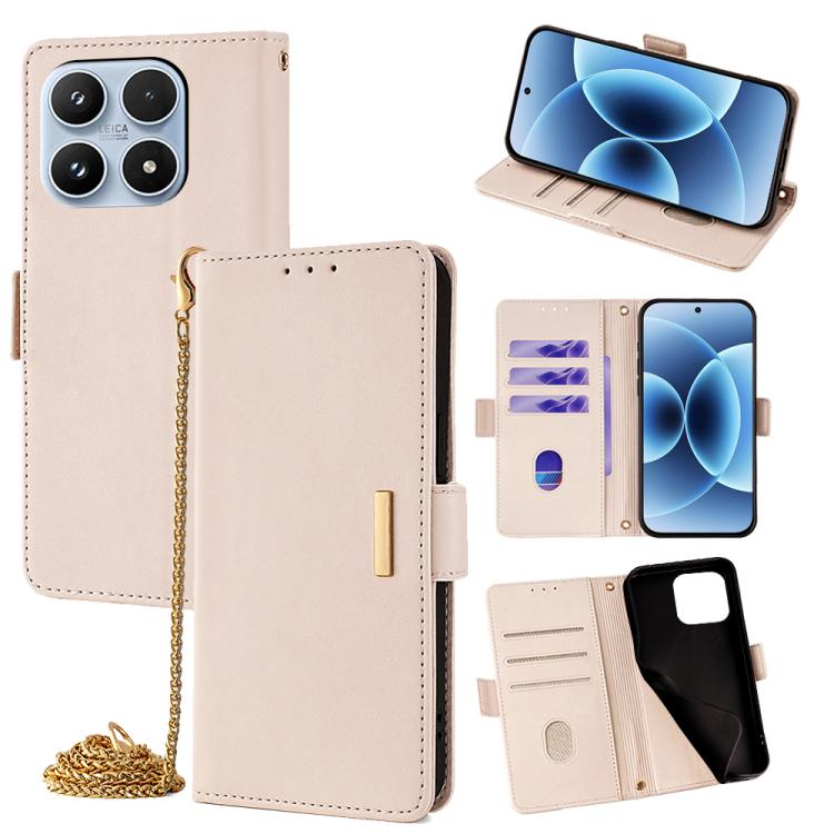 For Xiaomi 17 Crossbody Chain Leather Phone Case(White)