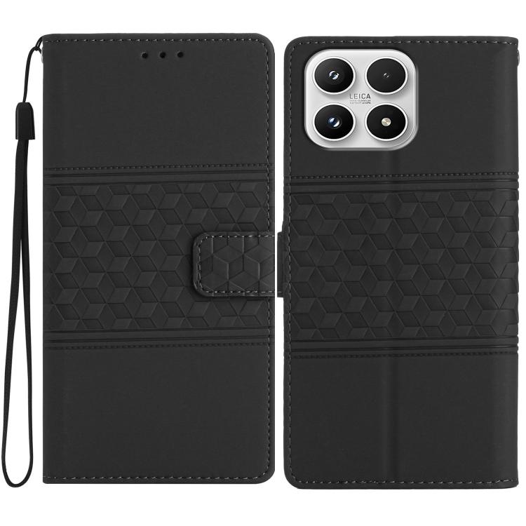 For Xiaomi 17 Diamond Embossed Skin Feel Leather Phone Case(Black)