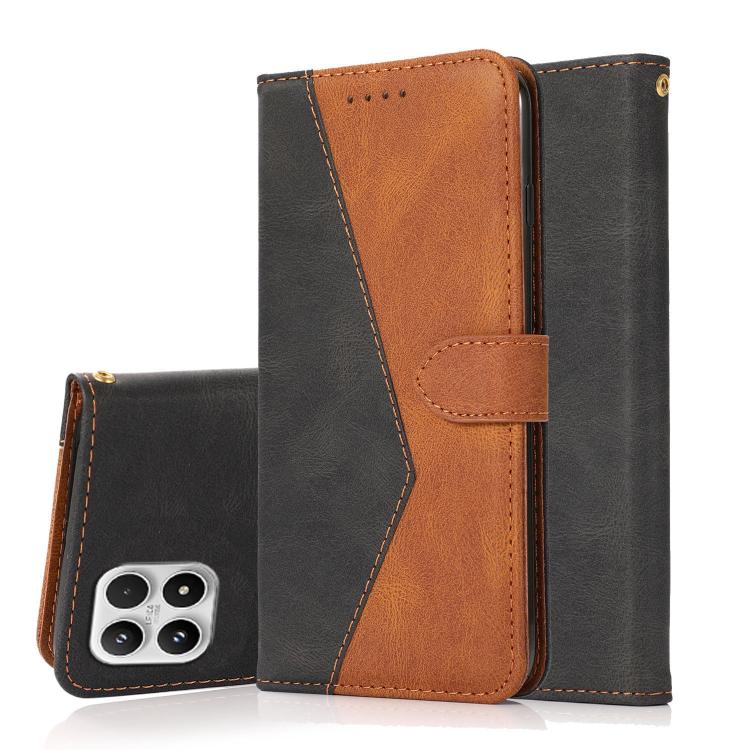 For Xiaomi 17 Dual-color Stitching Leather Phone Case(Black Brown)