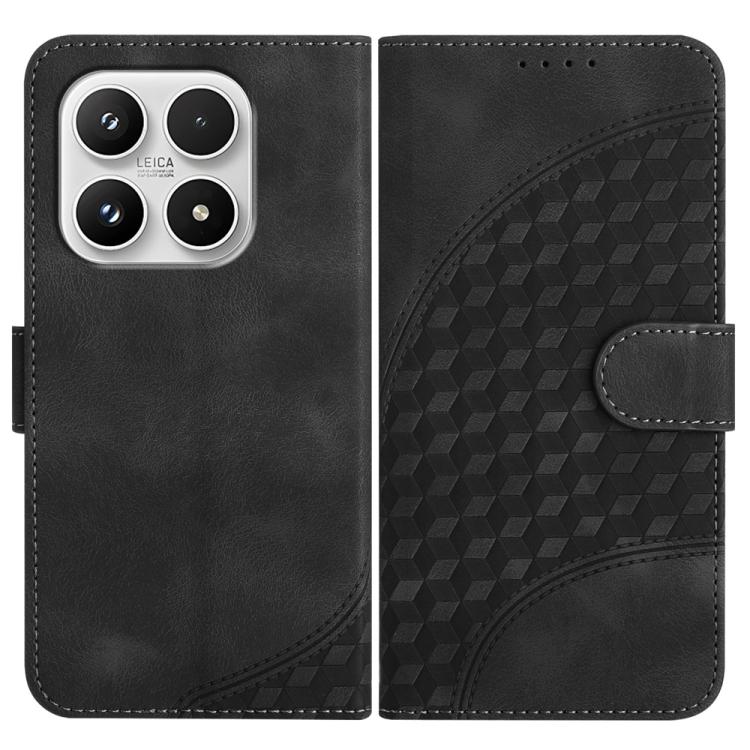 For Xiaomi 17 Elephant Head Embossed Phone Leather Case with Lanyard(Black)