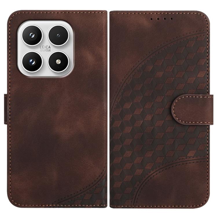 For Xiaomi 17 Elephant Head Embossed Phone Leather Case with Lanyard(Coffee)