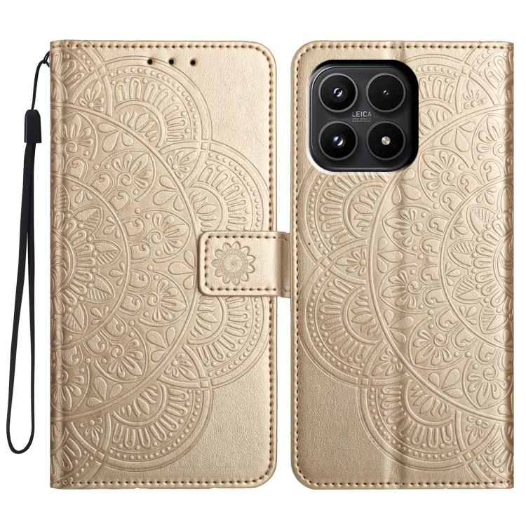 For Xiaomi 17 Flower Embossed Leather Phone Case(Gold)