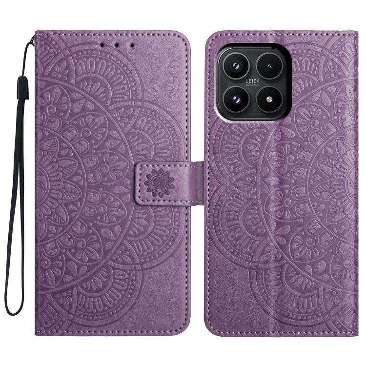 For Xiaomi 17 Flower Embossed Leather Phone Case(Purple)