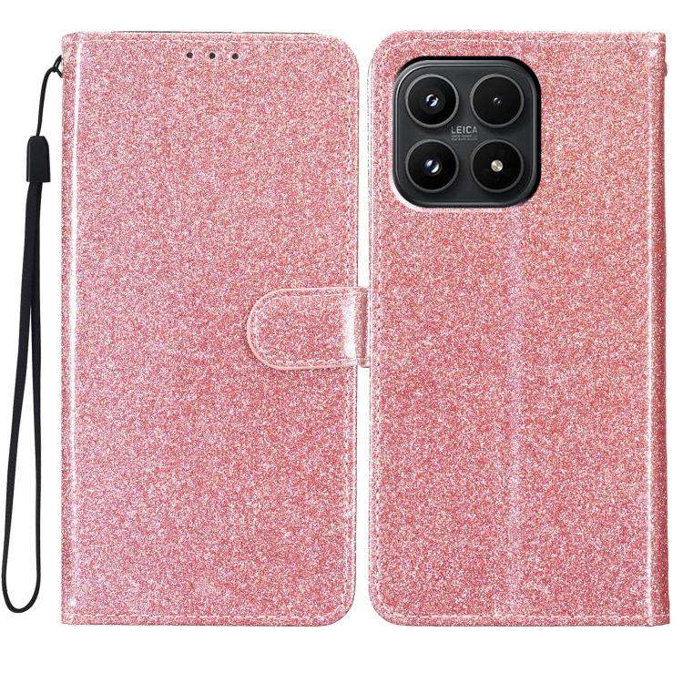 For Xiaomi 17 Glitter Powder Flip Leather Phone Case(Rose Gold)