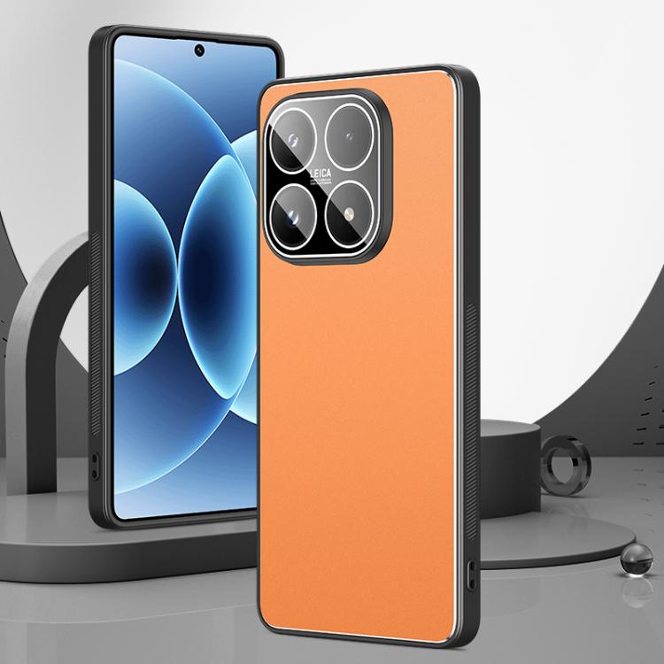 For Xiaomi 17 Golden Shield Metal Frosted Lens Film Phone Case(Orange)