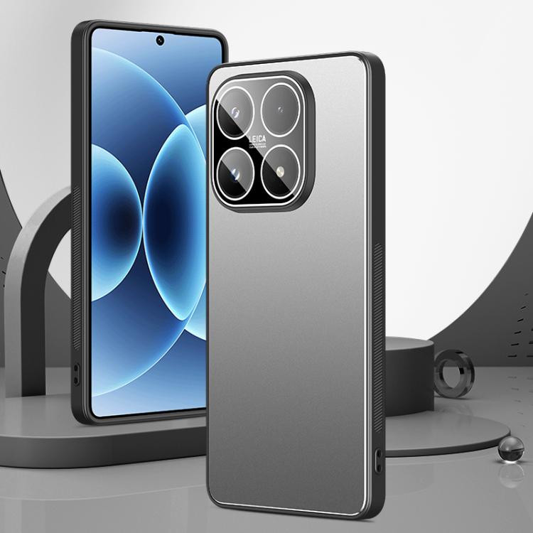 For Xiaomi 17 Golden Shield Metal Frosted Lens Film Phone Case(Silver Grey)