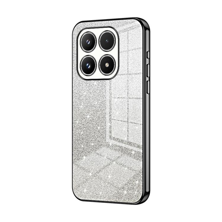 For Xiaomi 17 Gradient Glitter Powder Electroplated Phone Case(Black)
