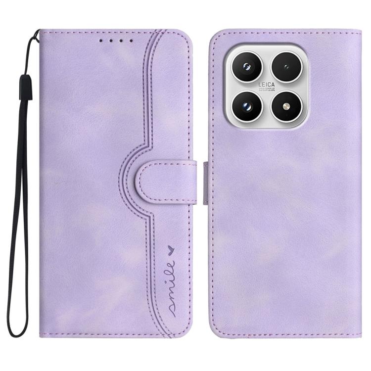 For Xiaomi 17 Heart Pattern Skin Feel Leather Phone Case(Purple)