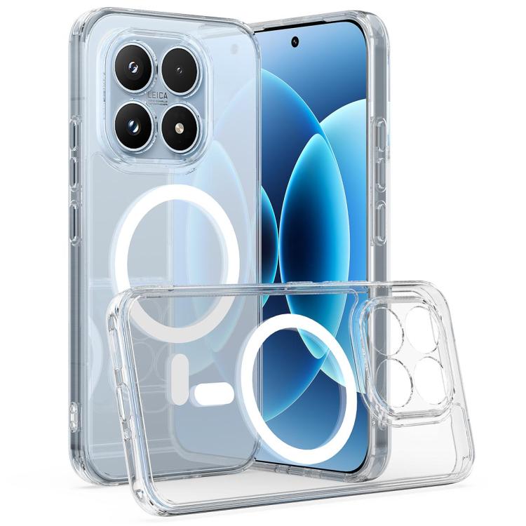 For Xiaomi 17 Large Hole Camera MagSafe Magnetic Clear Acrylic TPU Case(Transparent)