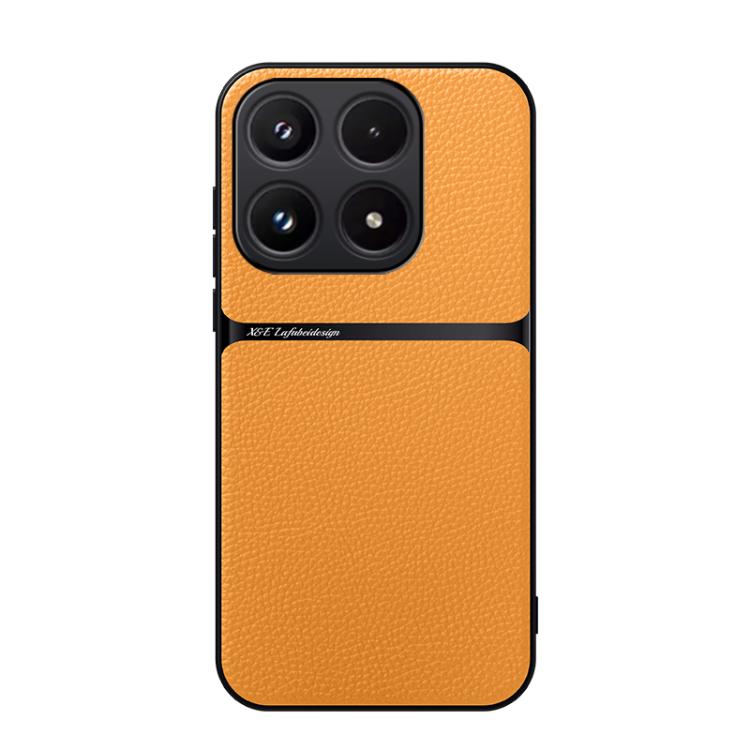 For Xiaomi 17 Litchi Leather Magnetic Full Coverage Shockproof Phone Case(Yellow)