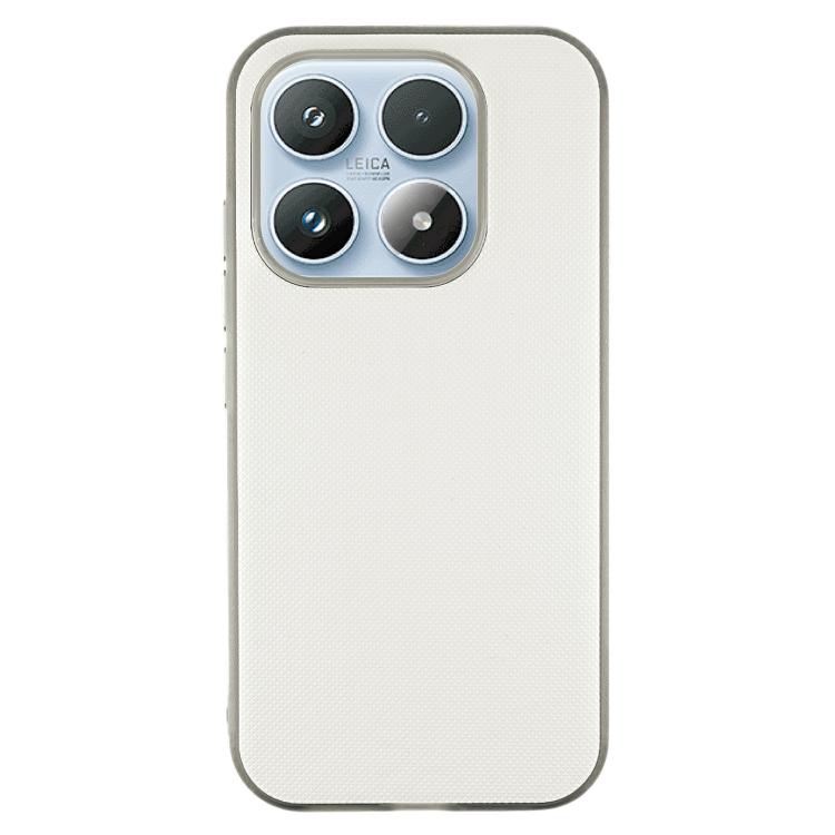 For Xiaomi 17 Matte Grid Texture Vegan Leather Phone Case(White)