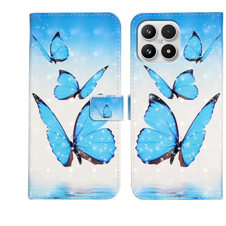 For Xiaomi 17 Oil Embossed 3D Drawing Leather Phone Case(3 Butterflies)