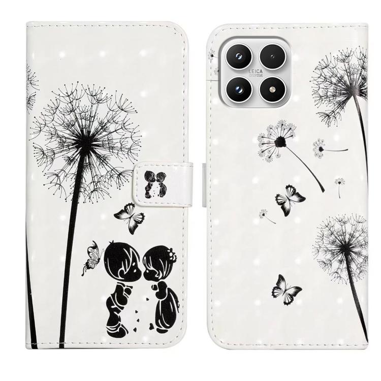 For Xiaomi 17 Oil Embossed 3D Drawing Leather Phone Case(Couple Dandelion)