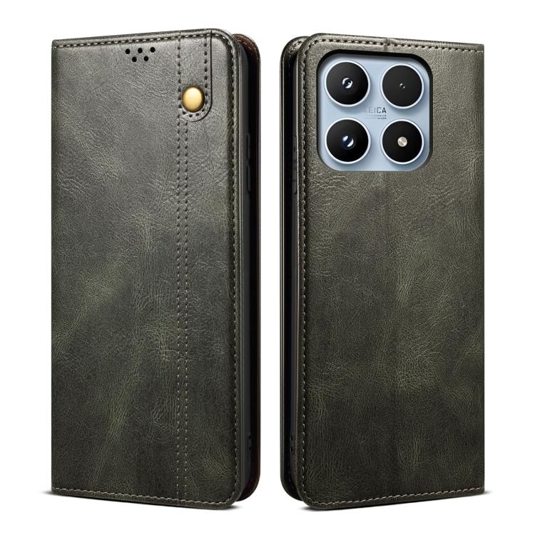 For Xiaomi 17 Oil Wax Crazy Horse Texture Leather Phone Case(Green)